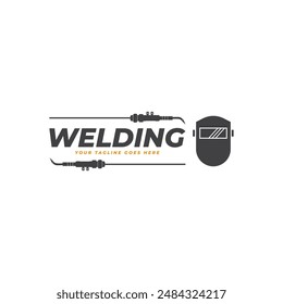 Welding torch logo design. Welder tool vector design. Welding work logotype.