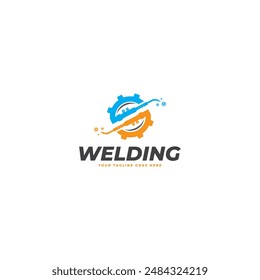 Welding torch logo design. Welder tool vector design. Welding work logotype.