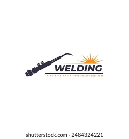 Welding torch logo design. Welder tool vector design. Welding work logotype.