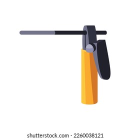 Welding torch for metalworking vector illustration. Cartoon drawing of equipment or tool of welder isolated on white background. Welding, professions, technology concept