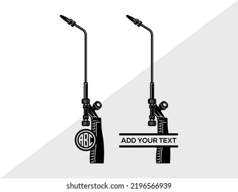 Welding Torch Monogram SVG Printable Vector Illustration