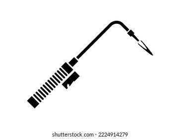 Welding torch. Simple illustration in black and white.