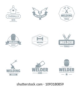 Welding unit logo set. Simple set of 9 welding unit vector logo for web isolated on white background