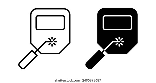 Welding vector icon set in black color.
