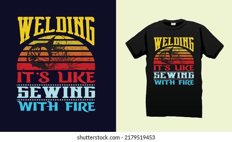 Welding vintge style tshirt design vector
