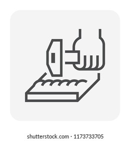 Welding work check icon, 64x64 perfect pixel and editable stroke.