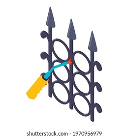 Welding work icon. Isometric illustration of welding work vector icon for web