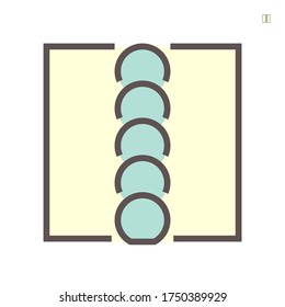 Schweißarbeiten und Stahlplatten, Vektorsymbol-Design auf weißem Hintergrund, 64x64 Pixel perfekt und bearbeitbar.