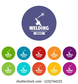 Welding workshop icons color set vector for any web design on white background