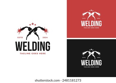 Welding workshop logo design vector illustration template idea