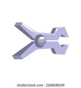 Welding wrench for metalworking vector illustration. Cartoon drawing of equipment or tool of welder isolated on white background. Welding, professions, technology concept