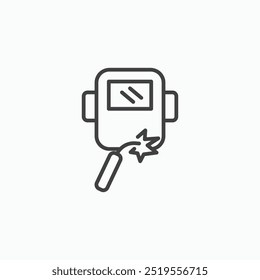 Weldingline in Thin line black color. flat simple vector symbols illustration.