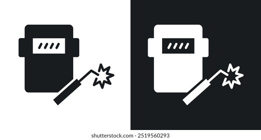 Weldingline vector icon set in solid and outline style.