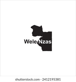 Wele Nzas Equatorial Guinea map and black lettering design on white background