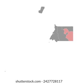 Wele Nzas province map, administrative division of Equatorial Guinea. Vector illustration.