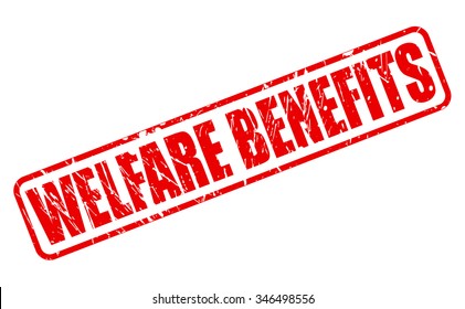 WELFARE BENEFITS red stamp text on white