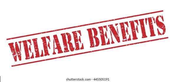 Welfare Benefits Vector Stamp On White Background