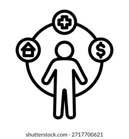 Welfare Icon Line Design Vector Illustration
