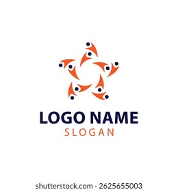 Design de logotipo de bem-estar, Logotipo de trabalho social, Design de logotipo da organização, Modelo de design de emblema de logotipo de caridade de cuidados com a mão.	