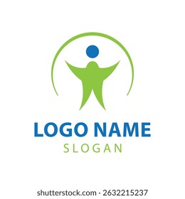 Welfare logo design, Social work logo, Organization logo design, Hand care charity logo emblem design template. rising star logos, Social foundation for human welfare vector illustration
