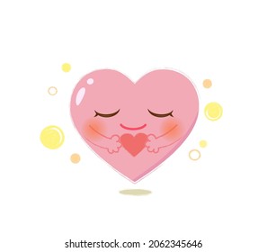 Welfare and long-term care heart character icon illustration
