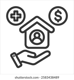 Welfare Outline Icon Vector Illustration