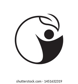 Well being logo template vector yoga icon design