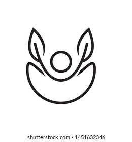 Well being logo template vector yoga icon design