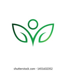 Well being logo template vector yoga icon design