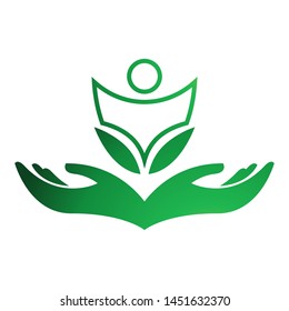Well being logo template vector yoga icon design