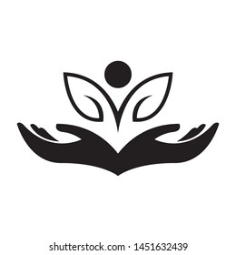 Well being logo template vector yoga icon design