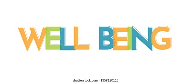 Well being word concept. "Well being" . Use for cover, banner, blog. 