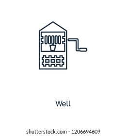 Well concept line icon. Linear Well concept outline symbol design. This simple element illustration can be used for web and mobile UI/UX.
