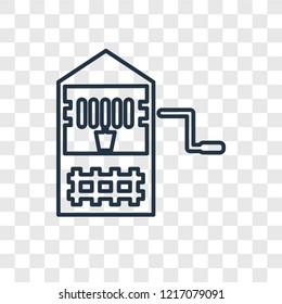 Well concept vector linear icon isolated on transparent background, Well concept transparency concept in outline style