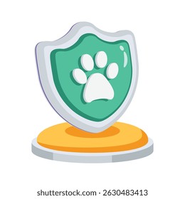 A well crafted 2d icon for pet insurance shield