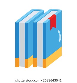 Un icono 2d bien elaborado de libros escolares apilados