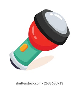 Un icono de estilo 2d bien elaborado de la antorcha eléctrica