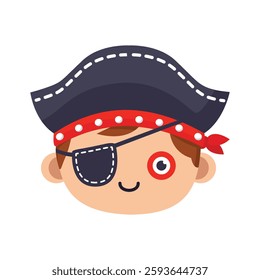 Well crafted 3d style icon of pirate head