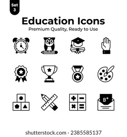 Iconos educativos bien diseñados, aislados en fondo blanco