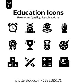 Well crafted education icons set, isolated on white background