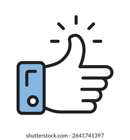 A well crafted filled linear style icon like gesture