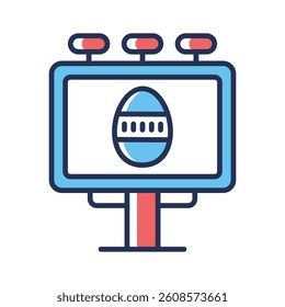 Well crafted flat outline icon showing easter board
