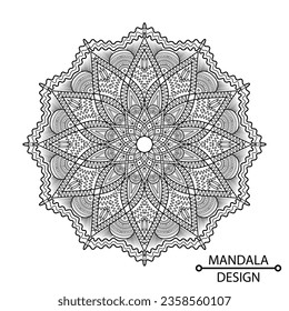 Diseño de Mandala Flowral para Colorear la página del libro. Disfrute de estas fáciles páginas de colores de Mandala hoy y disfrute de unos minutos de actividad de relajación sin interrupciones! Diseño floral simétrico,