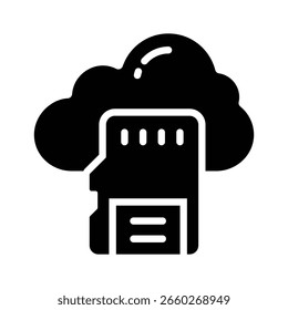 Well crafted glyph icon of cloud memory interface