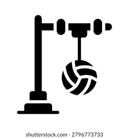 Well crafted glyph icon featuring tetherball equipment for outdoor sports.