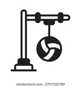 Well crafted glyph icon featuring tetherball equipment for outdoor sports.