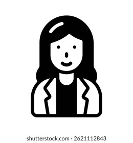 A well crafted glyph icon of female teacher