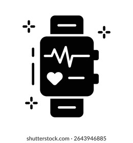 Well crafted glyph icon for health tracker device screen