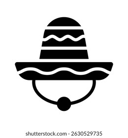 Well crafted glyph icon of a mexican hat
