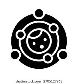Well crafted glyph icon of planetary orbit path